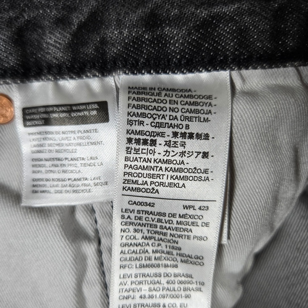 Levis Premium Selvedge 501 93 Straight Jeans Mens 32x32 Faded Black Gray Denim - Picture 5 of 10